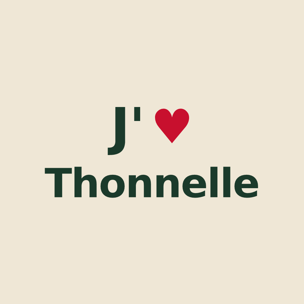 Tote bag personnalisé Thonnelle — design J'aime Thonnelle