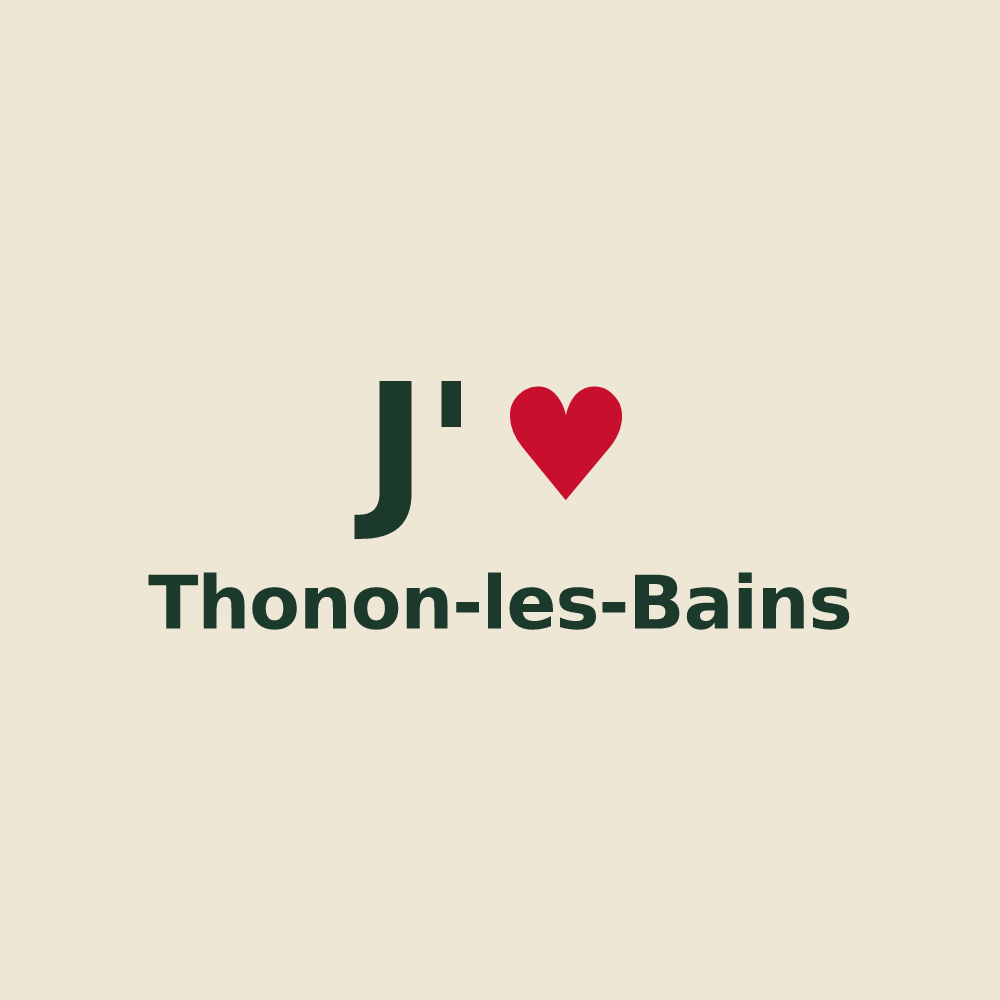 Tote bag personnalisé Thonon-les-Bains — design J'aime Thonon-les-Bains