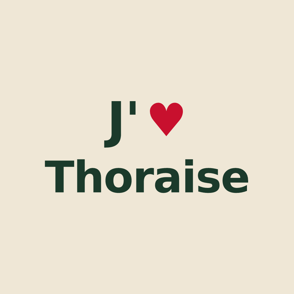 Tote bag personnalisé Thoraise — design « J'aime Thoraise » imprimé sur le tote bag