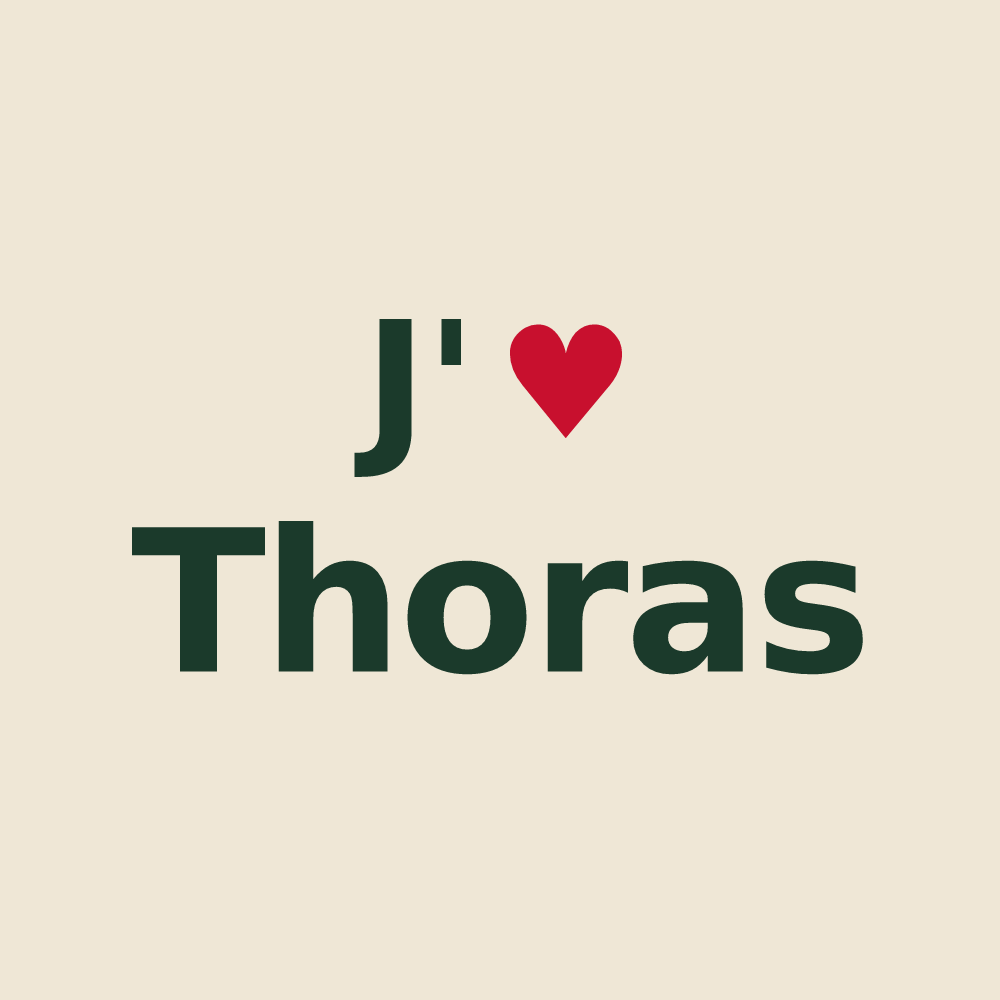 Tote bag personnalisé Thoras — design J'aime Thoras