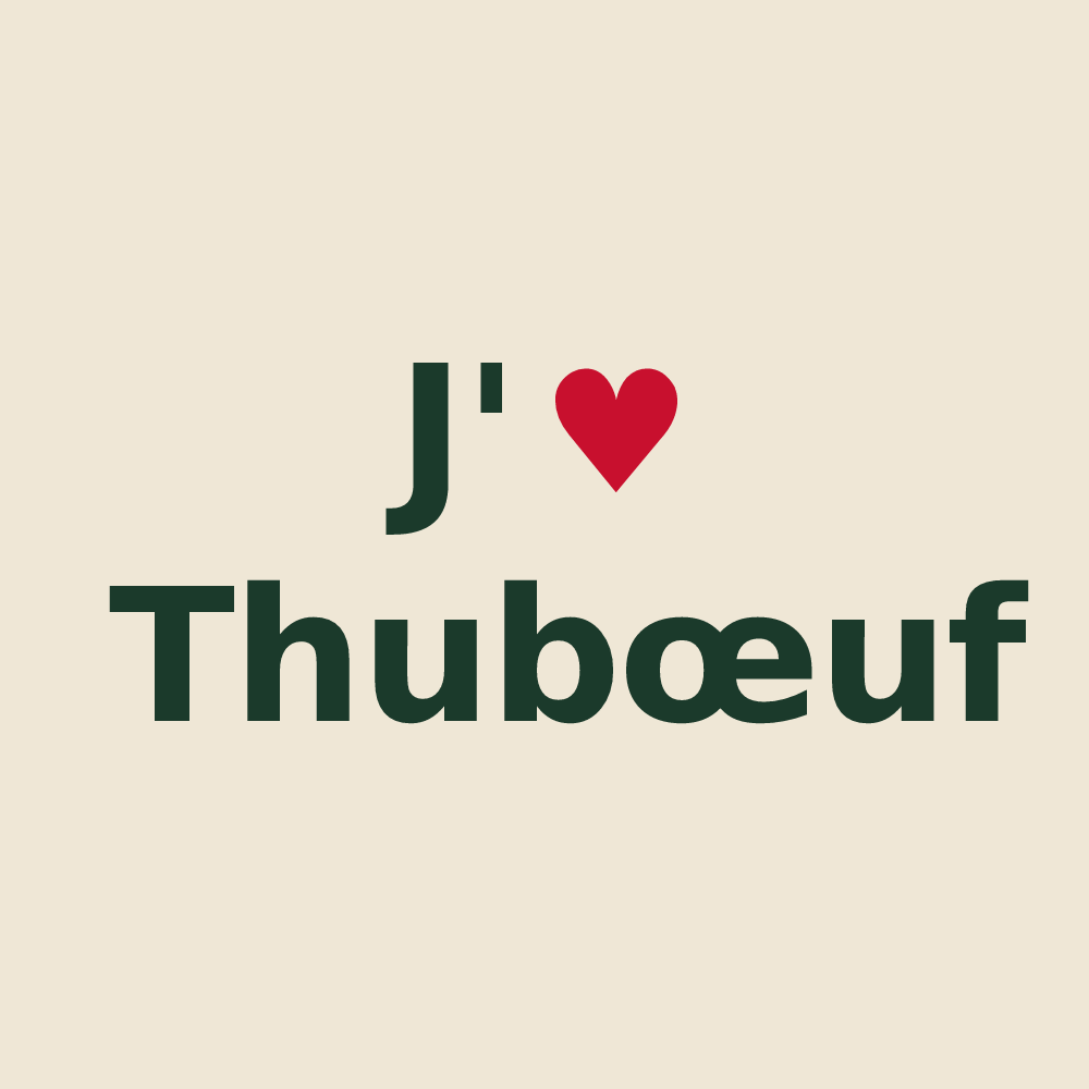 Tote bag personnalisé Thubœuf — design J'aime Thubœuf