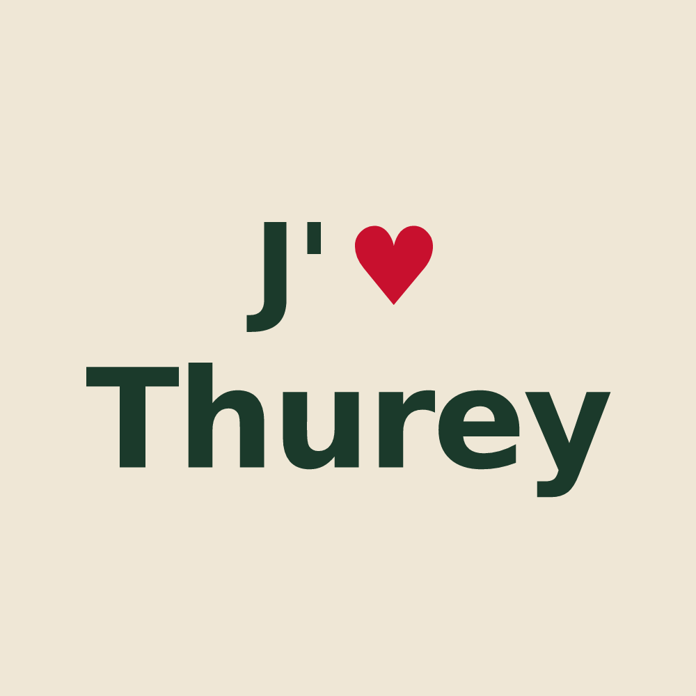 Tote bag personnalisé Thurey — design « J'aime Thurey » imprimé sur le tote bag