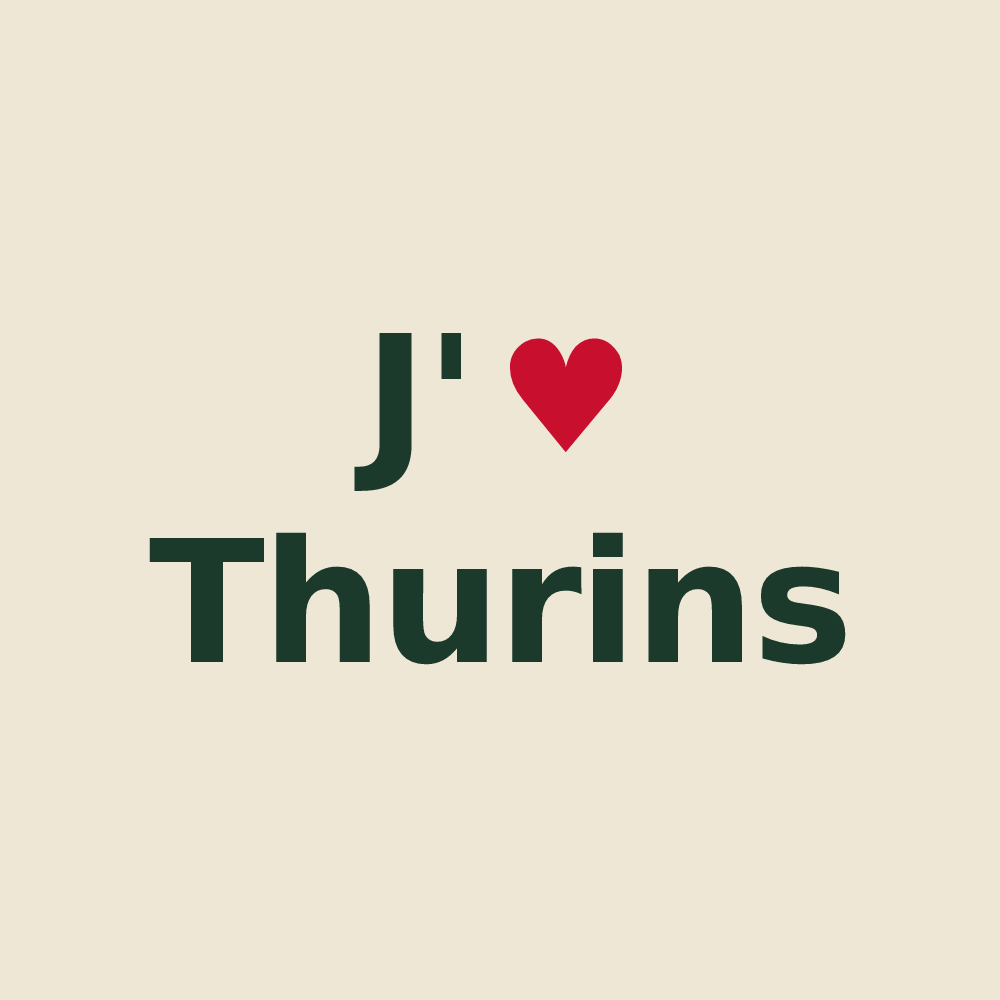 Tote bag personnalisé Thurins — design J'aime Thurins