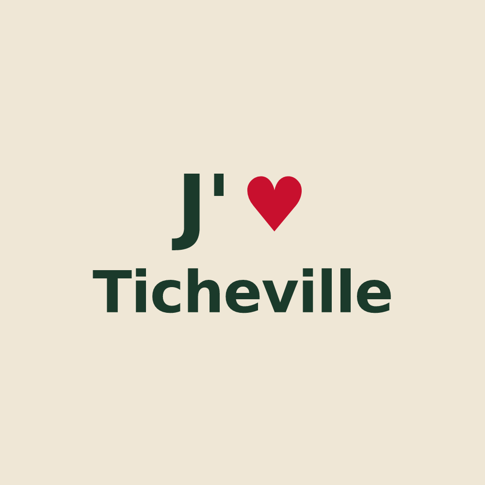 Tote bag personnalisé Ticheville — design J'aime Ticheville