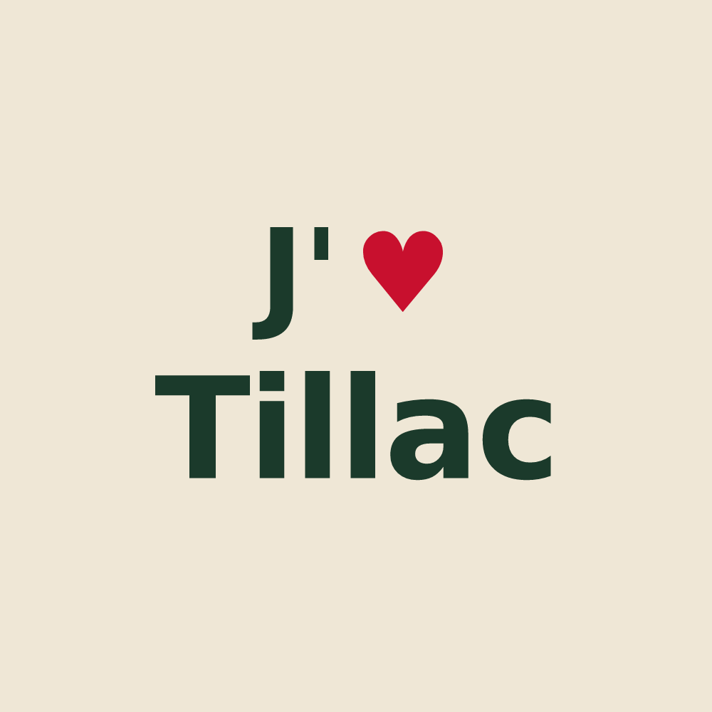 Tote bag personnalisé Tillac — design J'aime Tillac