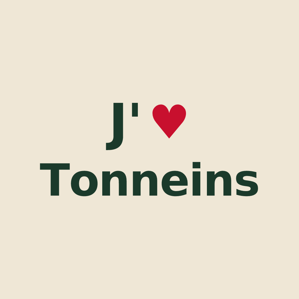 Tote bag personnalisé Tonneins — design J'aime Tonneins