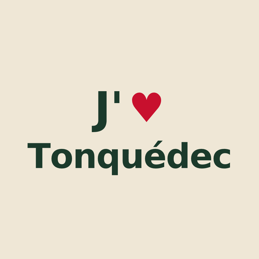 Tote bag personnalisé Tonquédec — design J'aime Tonquédec