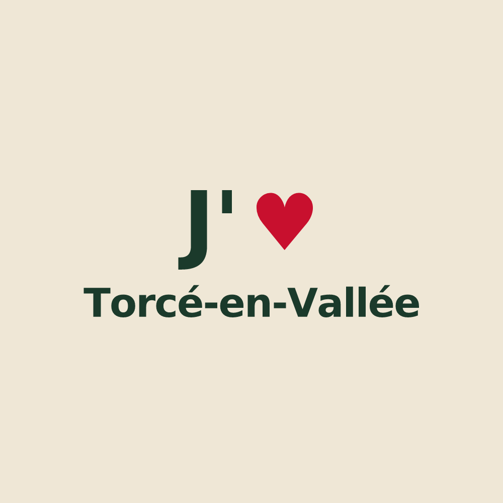 Tote bag personnalisé Torcé-en-Vallée — design J'aime Torcé-en-Vallée