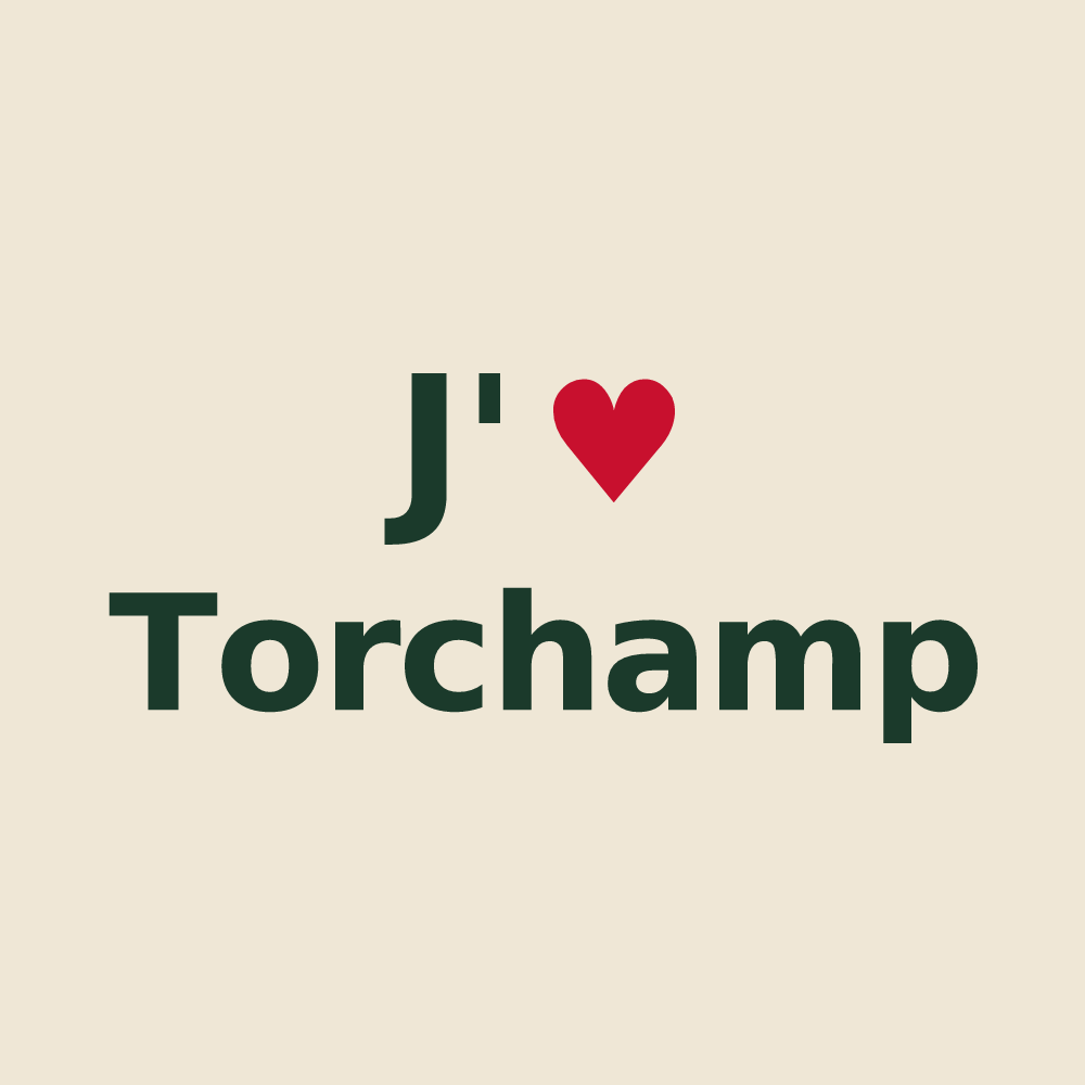 Tote bag personnalisé Torchamp — design J'aime Torchamp