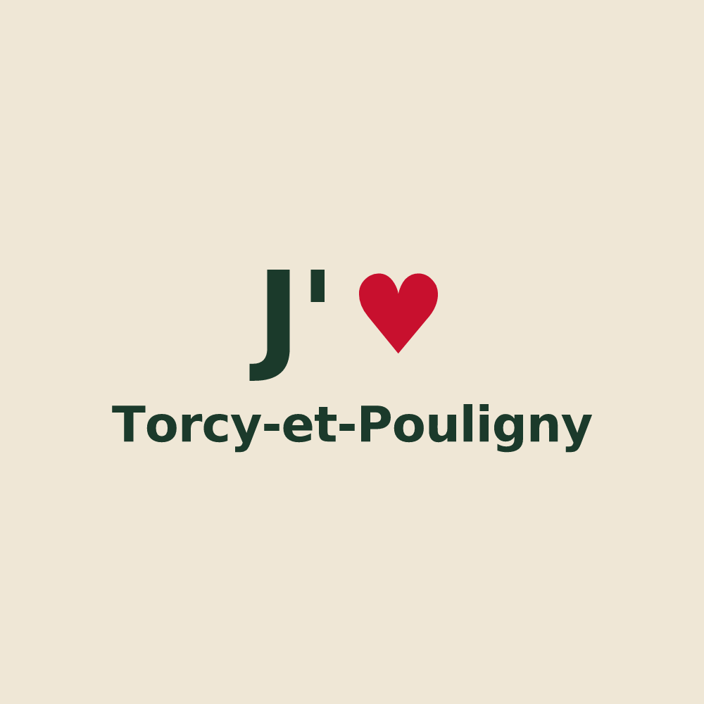 Tote bag personnalisé Torcy-et-Pouligny — design J'aime Torcy-et-Pouligny