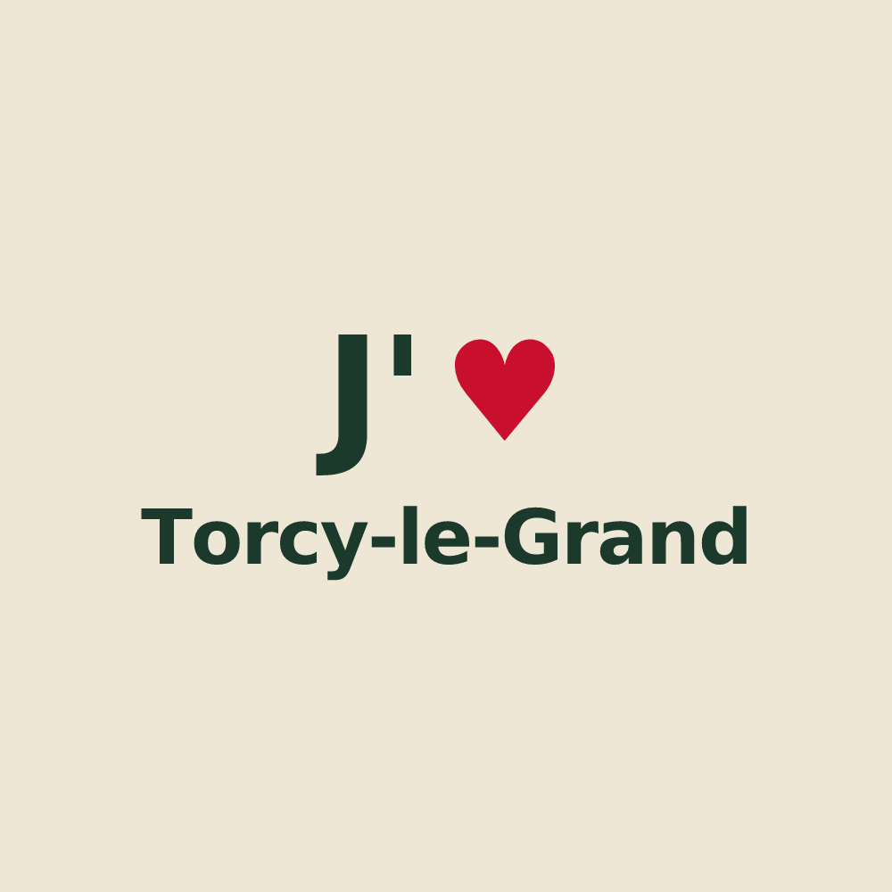 Tote bag personnalisé Torcy-le-Grand — design J'aime Torcy-le-Grand