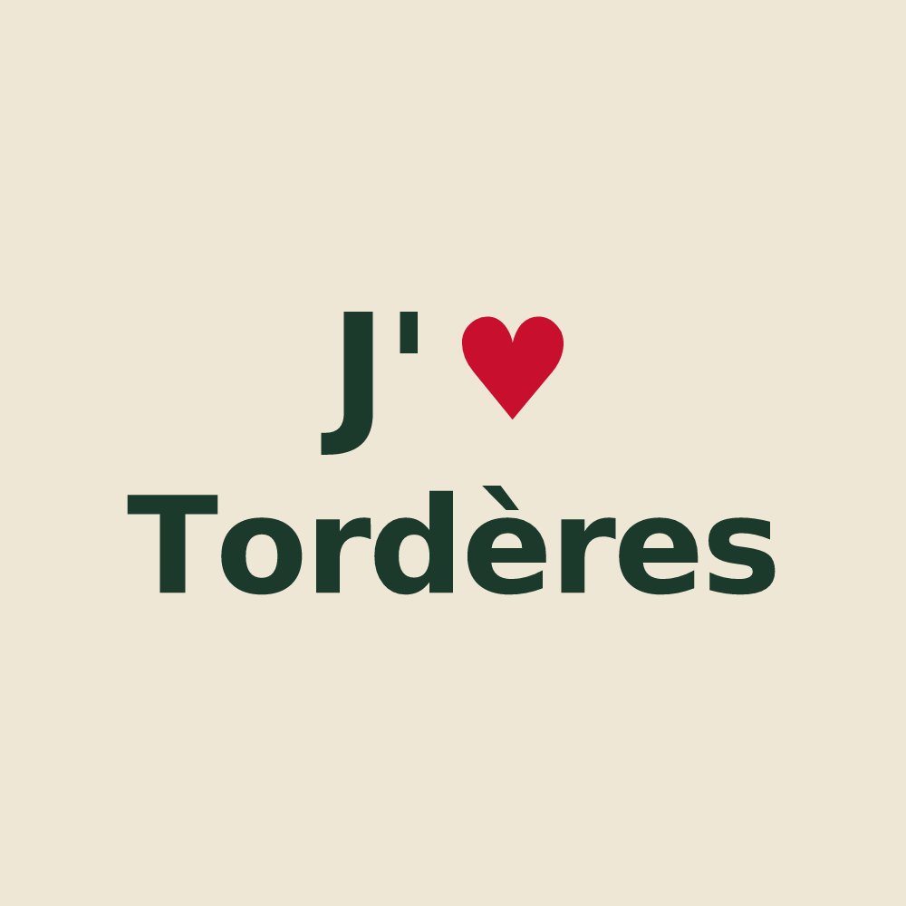 Tote bag personnalisé Tordères — design « J'aime Tordères » imprimé sur le tote bag