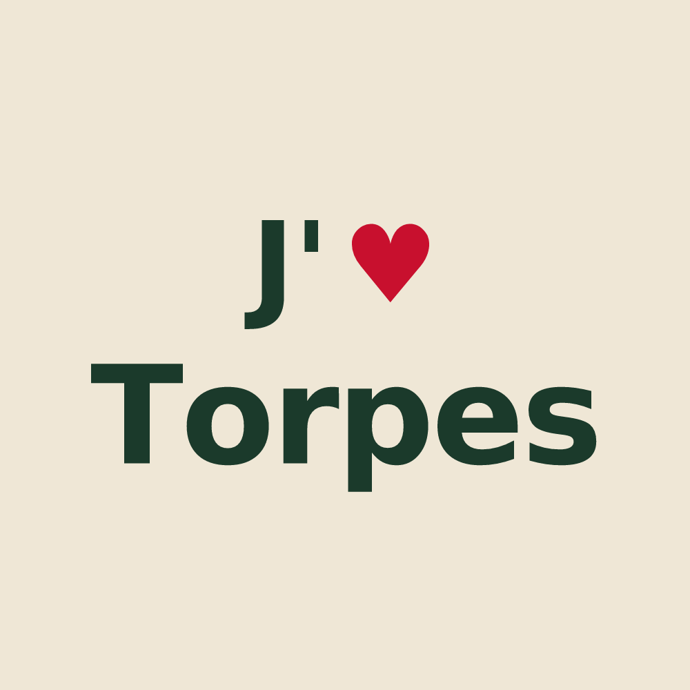 Tote bag personnalisé Torpes — design J'aime Torpes