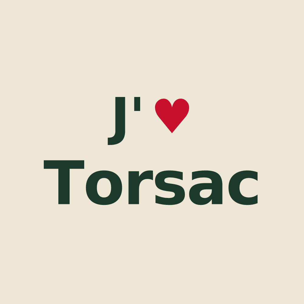 Tote bag personnalisé Torsac — design J'aime Torsac
