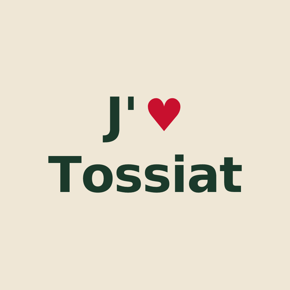 Tote bag personnalisé Tossiat — design J'aime Tossiat