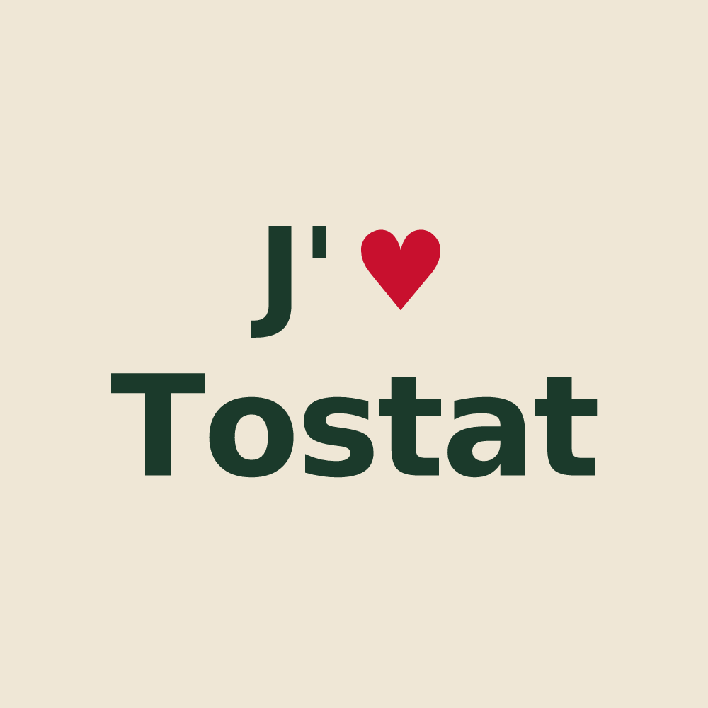 Tote bag personnalisé Tostat — design J'aime Tostat