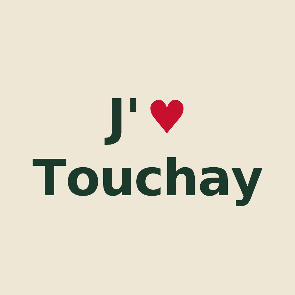 Tote bag personnalisé Touchay — design J'aime Touchay