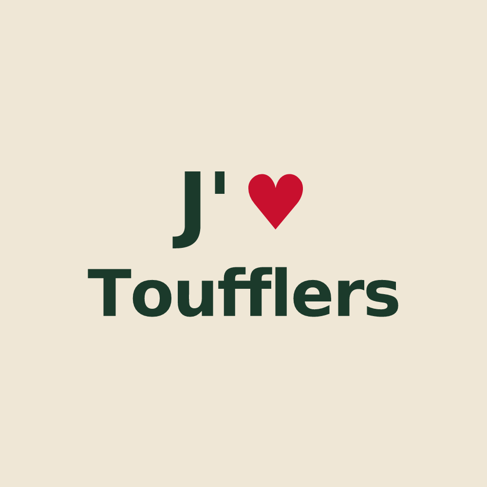 Tote bag personnalisé Toufflers — design J'aime Toufflers