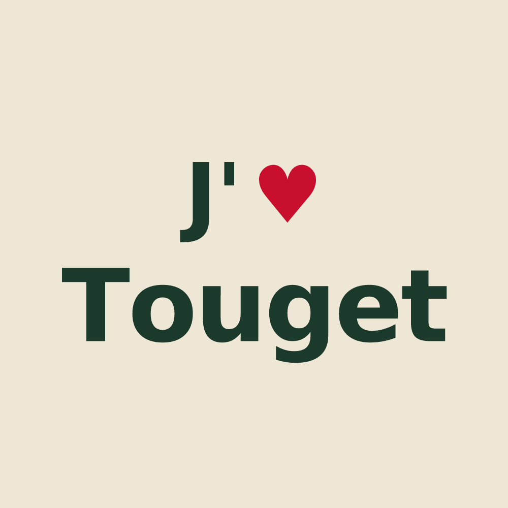 Tote bag personnalisé Touget — design J'aime Touget