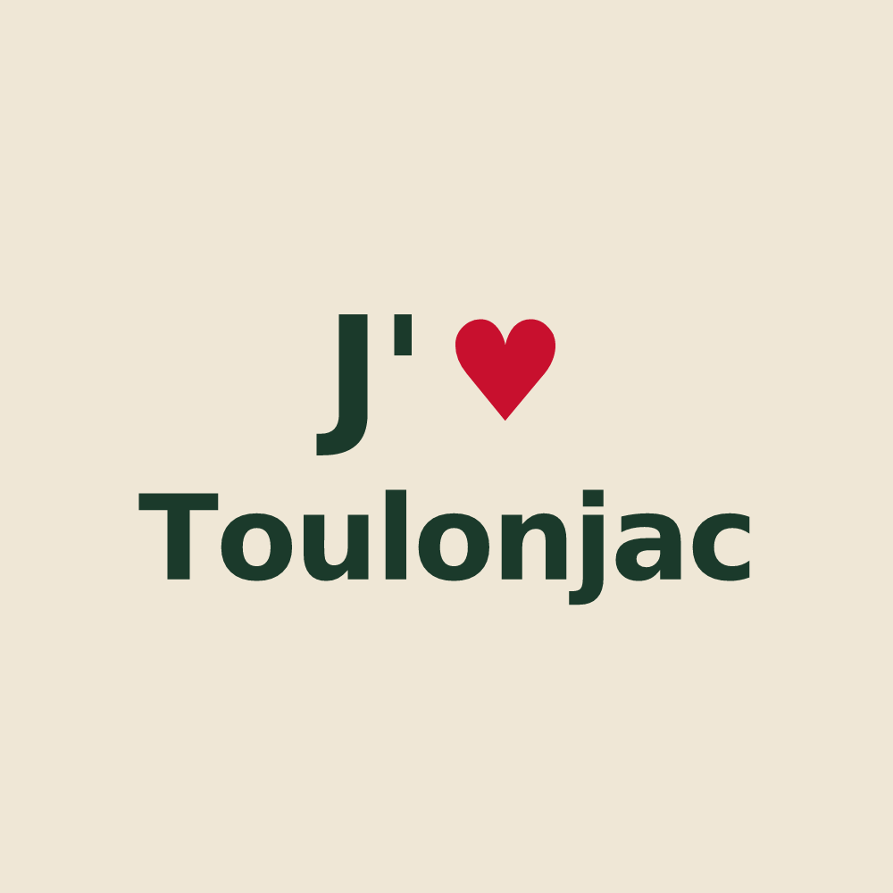 Tote bag personnalisé Toulonjac — design J'aime Toulonjac