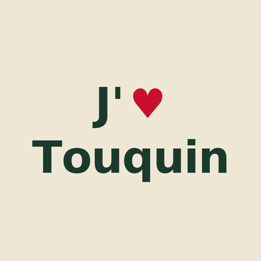 Tote bag personnalisé Touquin — design J'aime Touquin