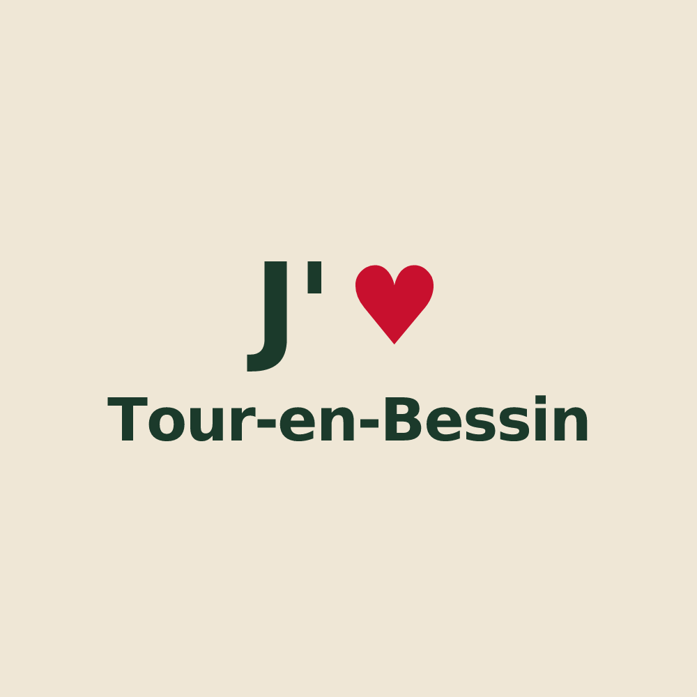 Tote bag personnalisé Tour-en-Bessin — design J'aime Tour-en-Bessin