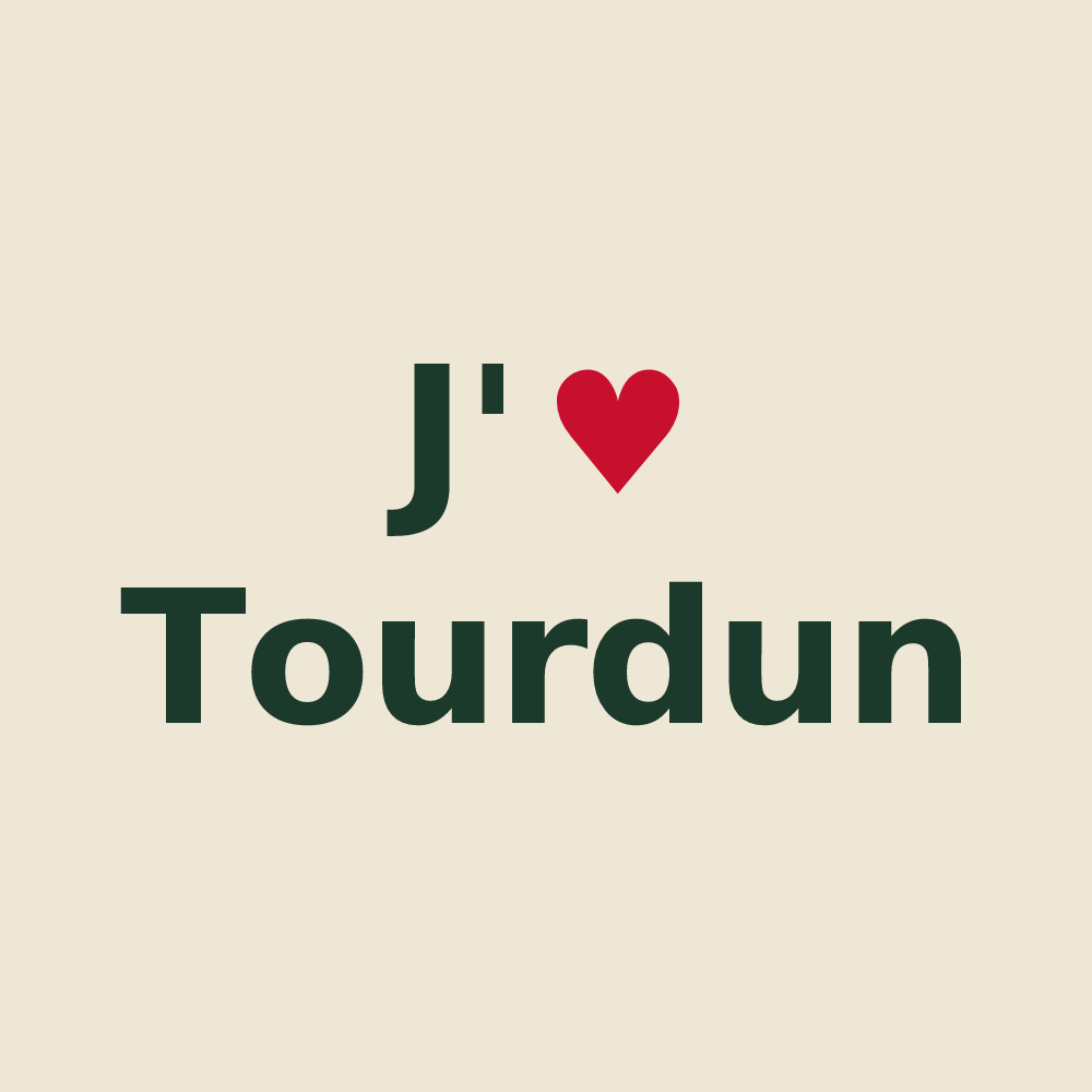 Tote bag personnalisé Tourdun — design « J'aime Tourdun » imprimé sur le tote bag