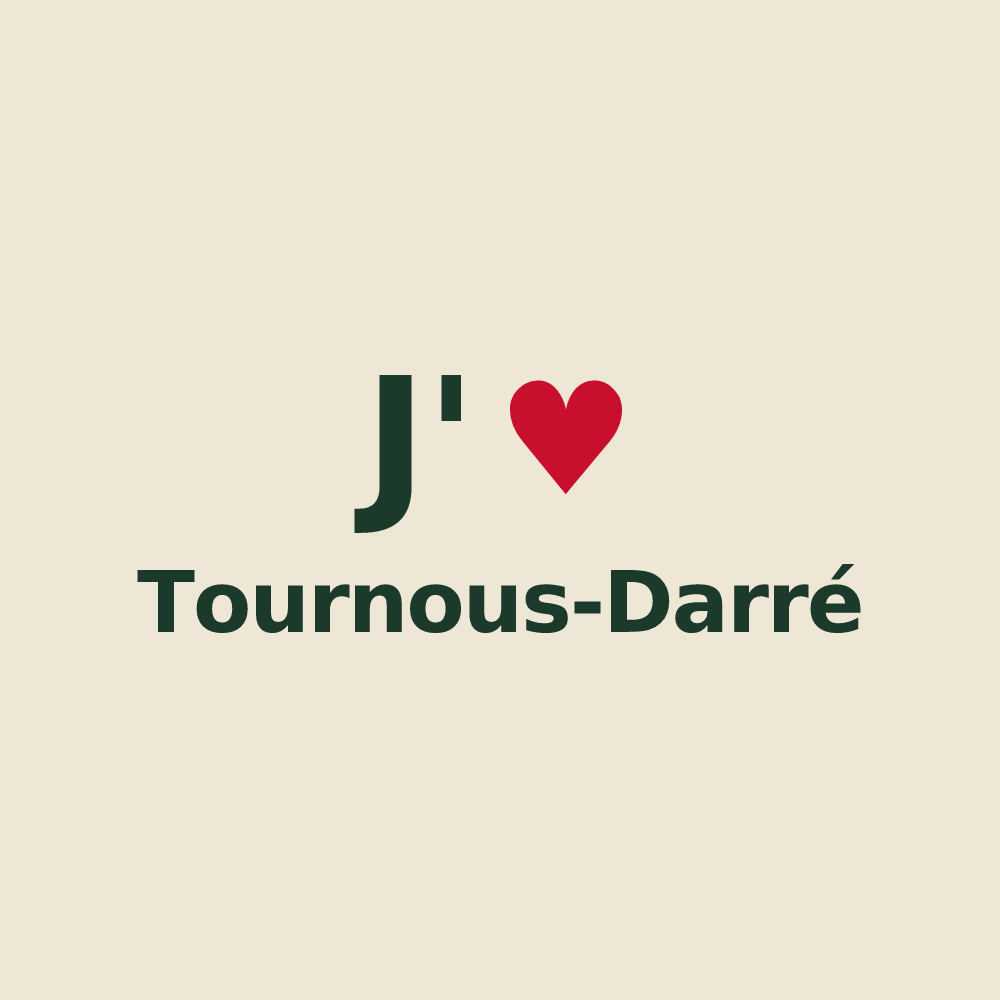 Tote bag personnalisé Tournous-Darré — design J'aime Tournous-Darré