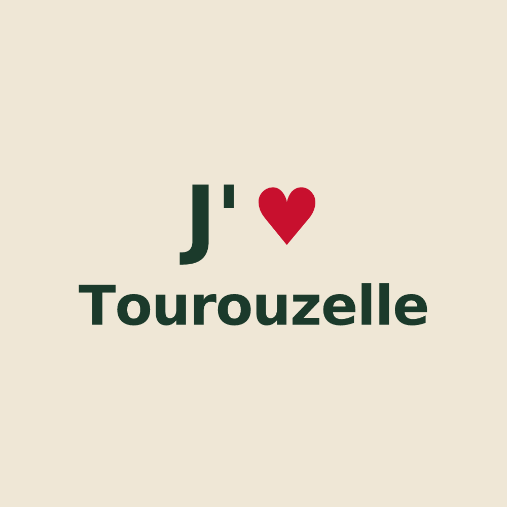 Tote bag personnalisé Tourouzelle — design J'aime Tourouzelle