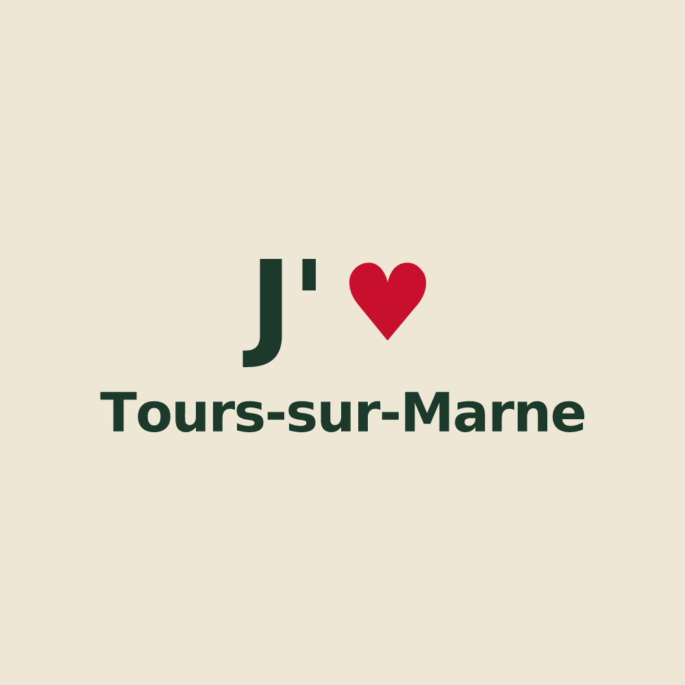 Tote bag personnalisé Tours-sur-Marne — design « J'aime Tours-sur-Marne » imprimé sur le tote bag