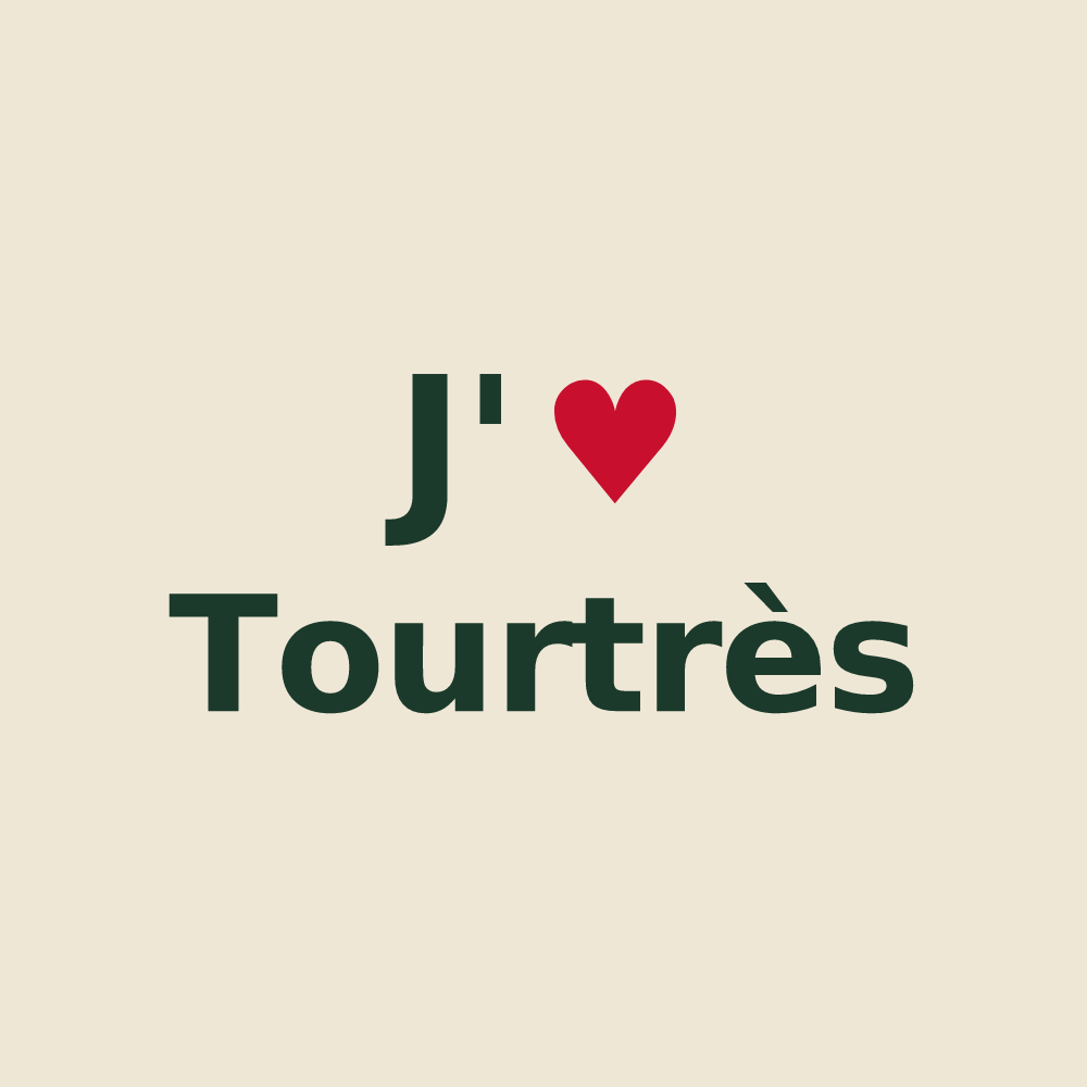 Tote bag personnalisé Tourtrès — design J'aime Tourtrès