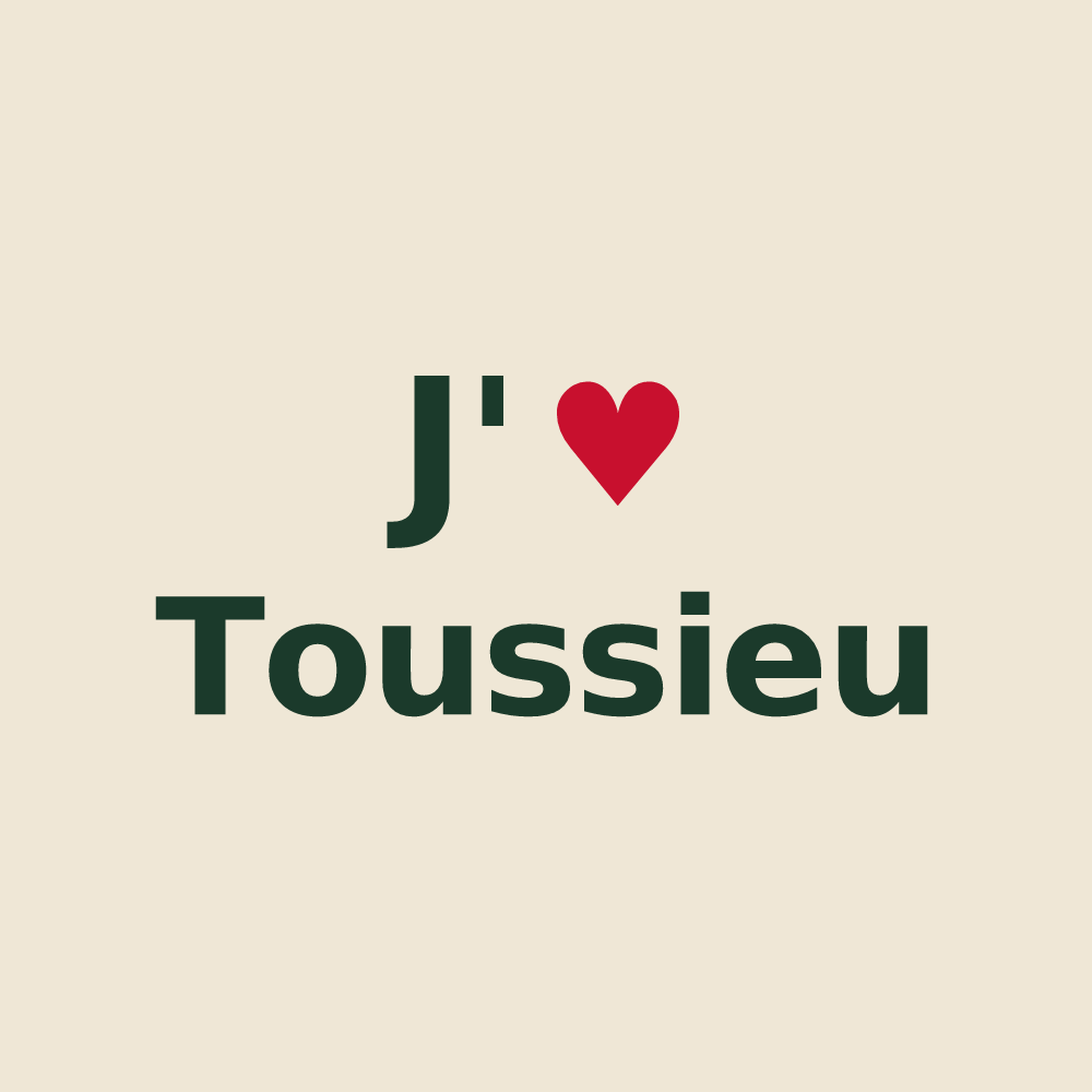Tote bag personnalisé Toussieu — design J'aime Toussieu