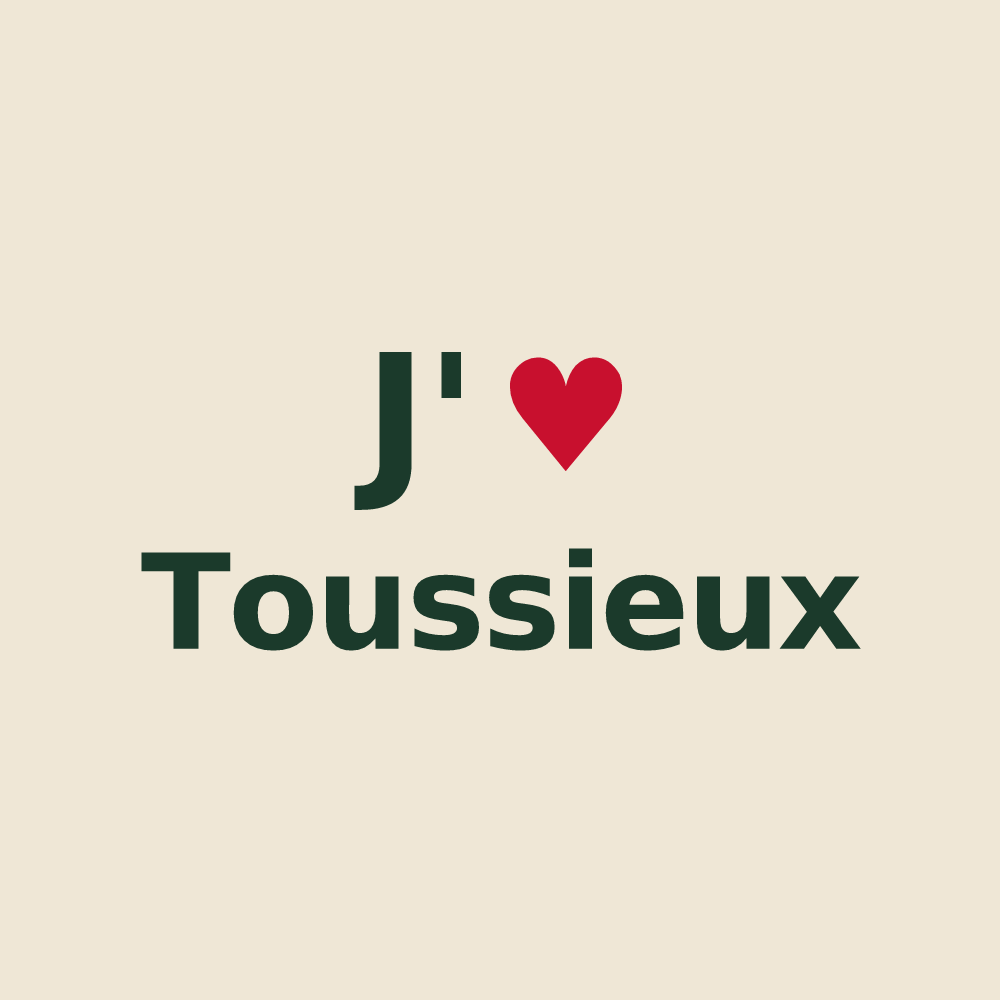 Tote bag personnalisé Toussieux — design J'aime Toussieux