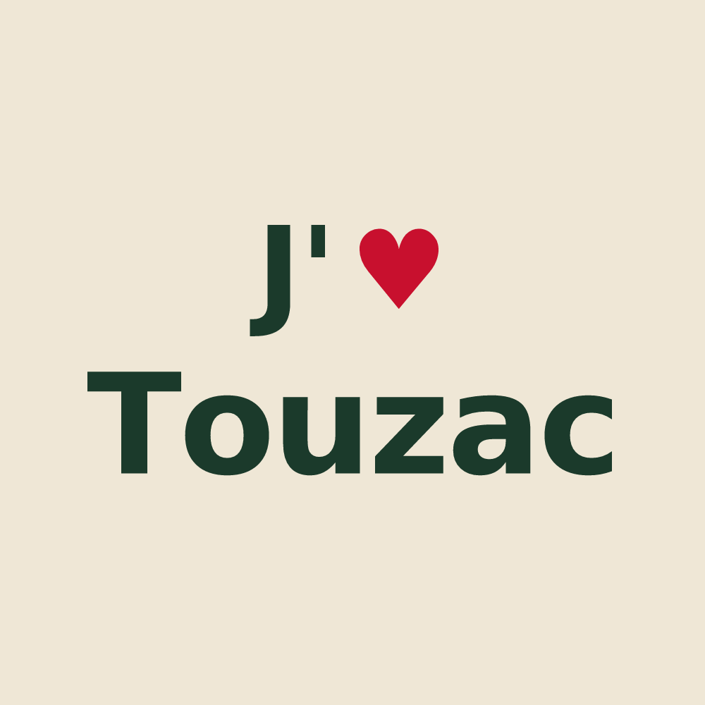 Tote bag personnalisé Touzac — design J'aime Touzac
