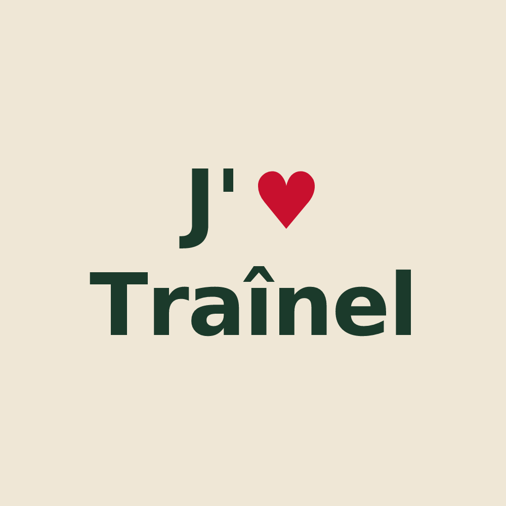 Tote bag personnalisé Traînel — design J'aime Traînel