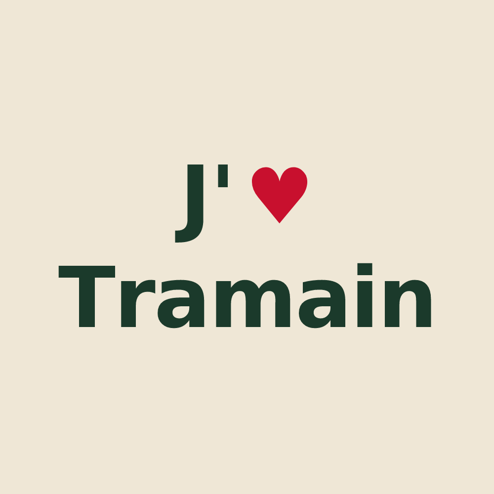 Tote bag personnalisé Tramain — design J'aime Tramain