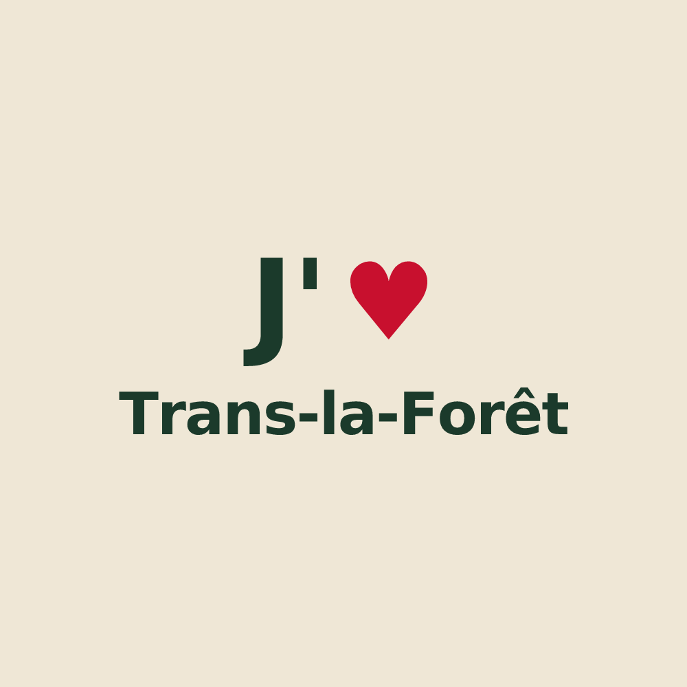 Tote bag personnalisé Trans-la-Forêt — design J'aime Trans-la-Forêt