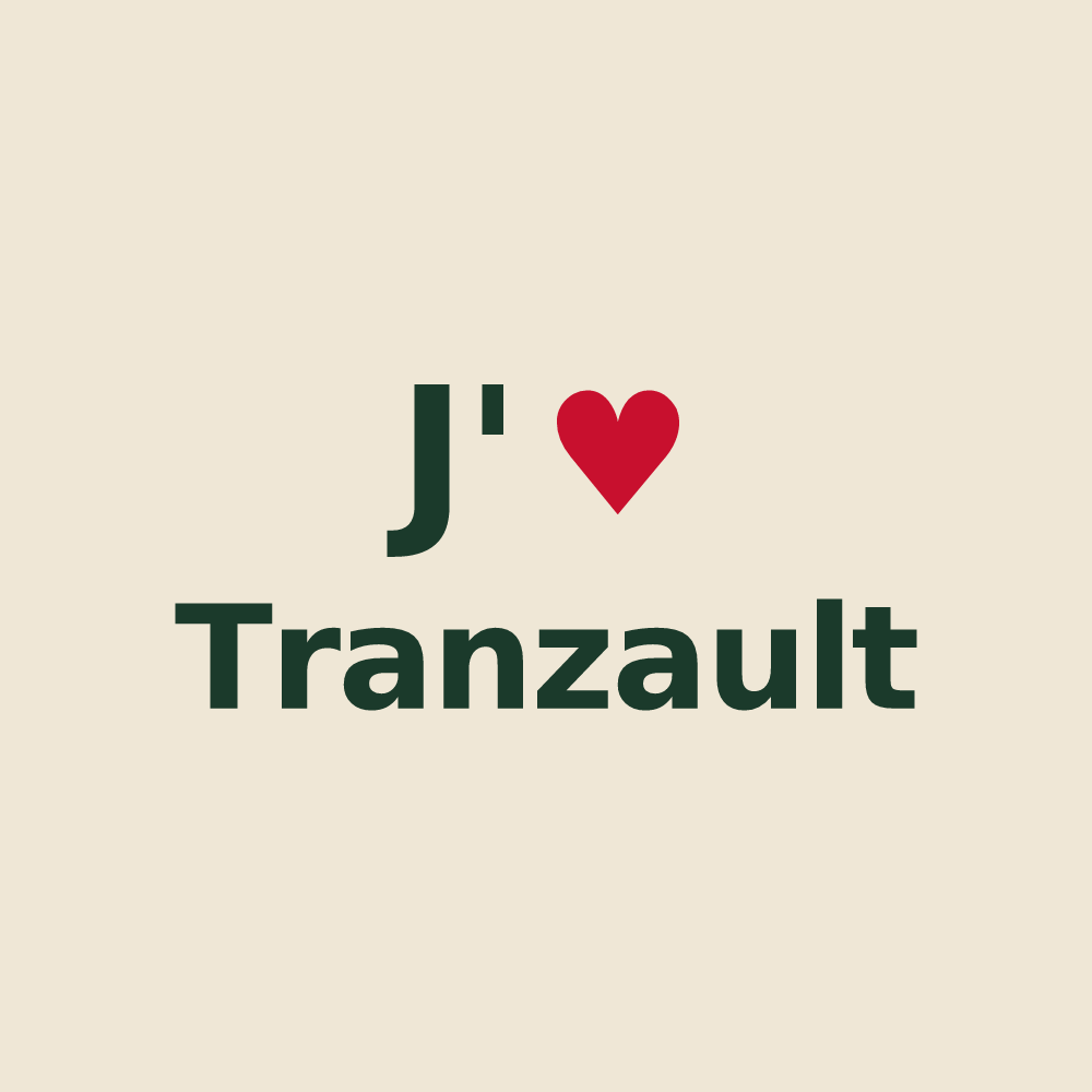 Tote bag personnalisé Tranzault — design J'aime Tranzault