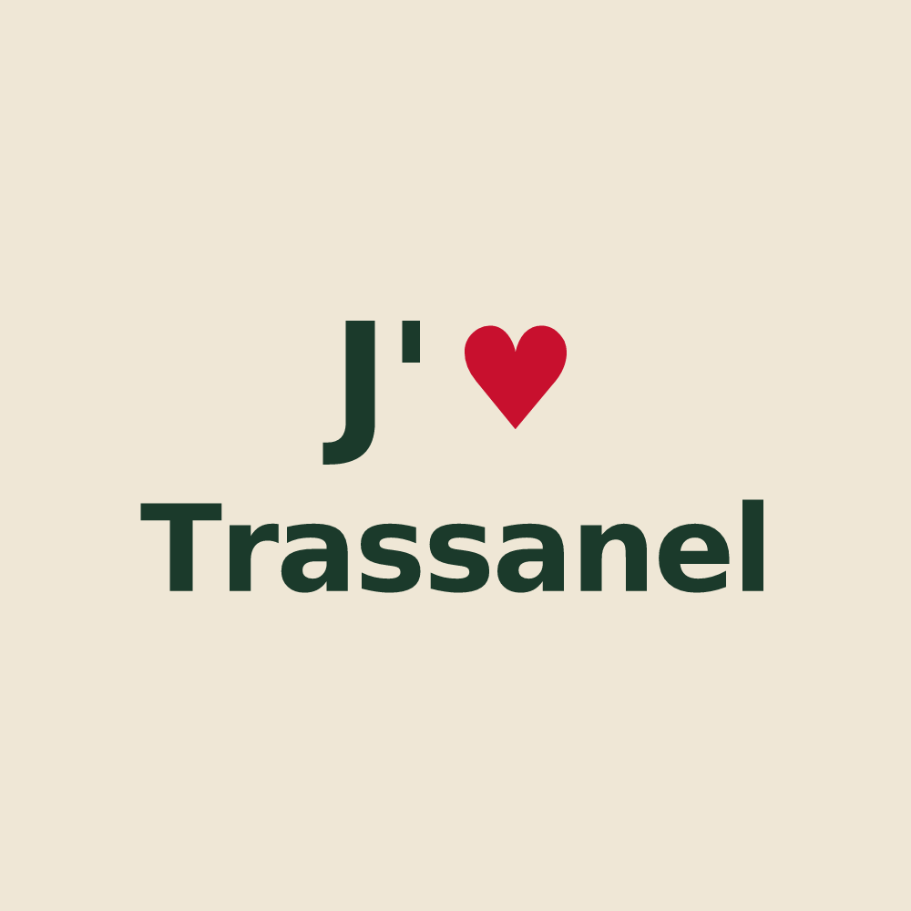 Tote bag personnalisé Trassanel — design J'aime Trassanel