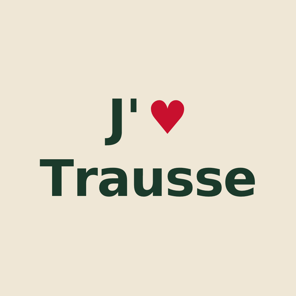 Tote bag personnalisé Trausse — design J'aime Trausse