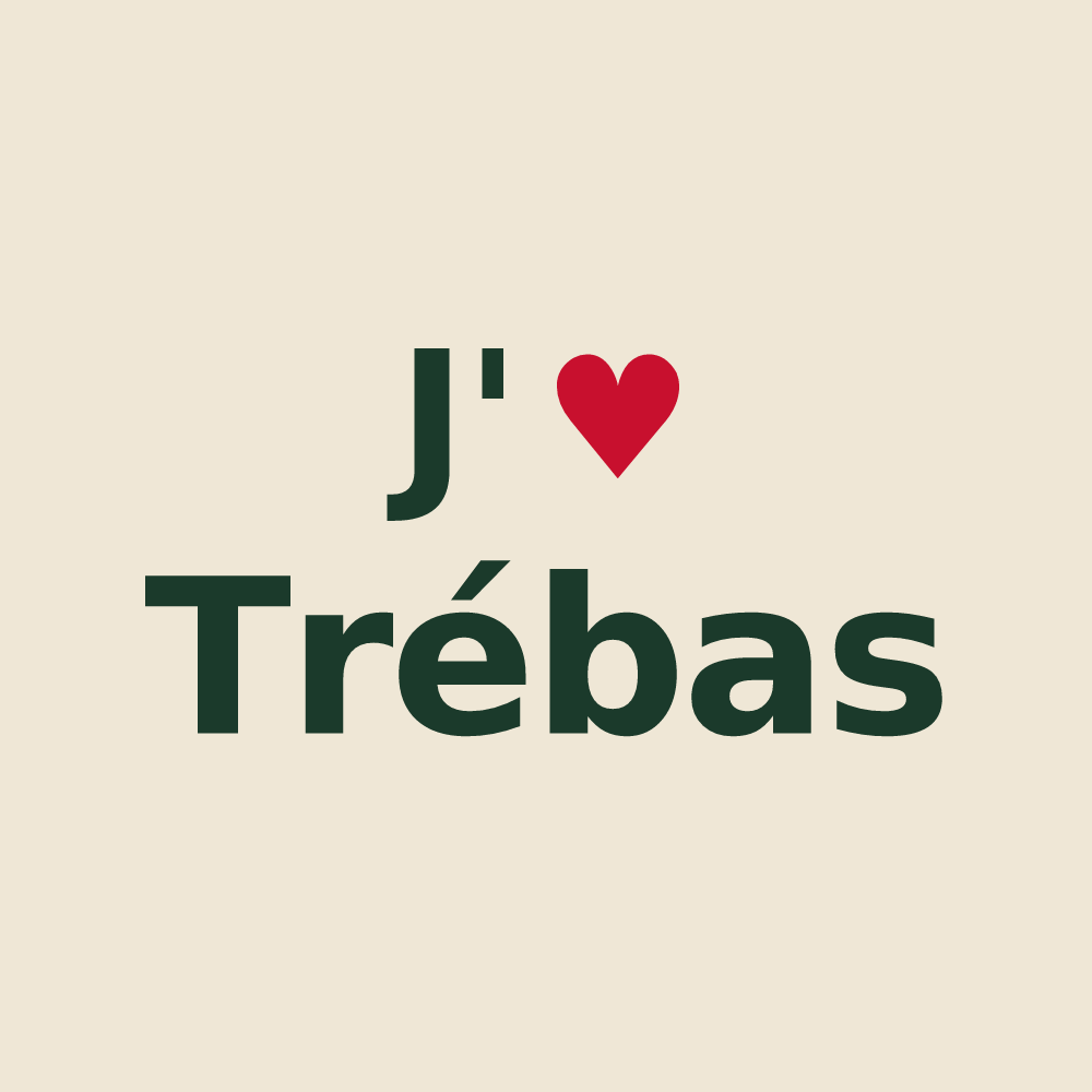 Tote bag personnalisé Trébas — design J'aime Trébas