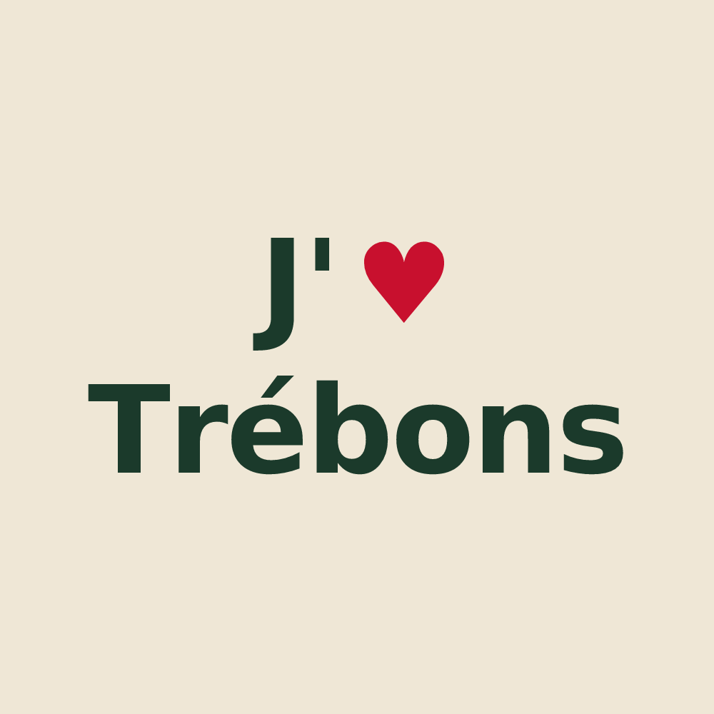 Tote bag personnalisé Trébons — design J'aime Trébons
