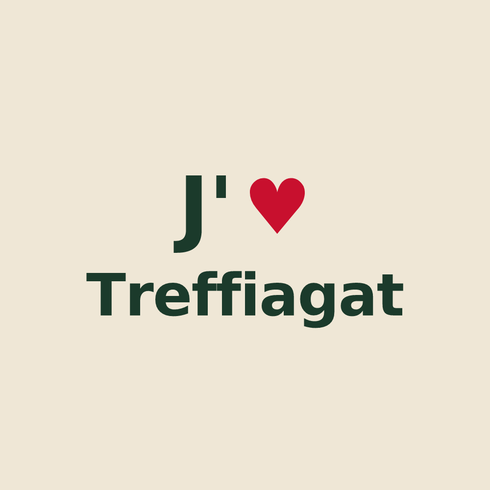 Tote bag personnalisé Treffiagat — design J'aime Treffiagat