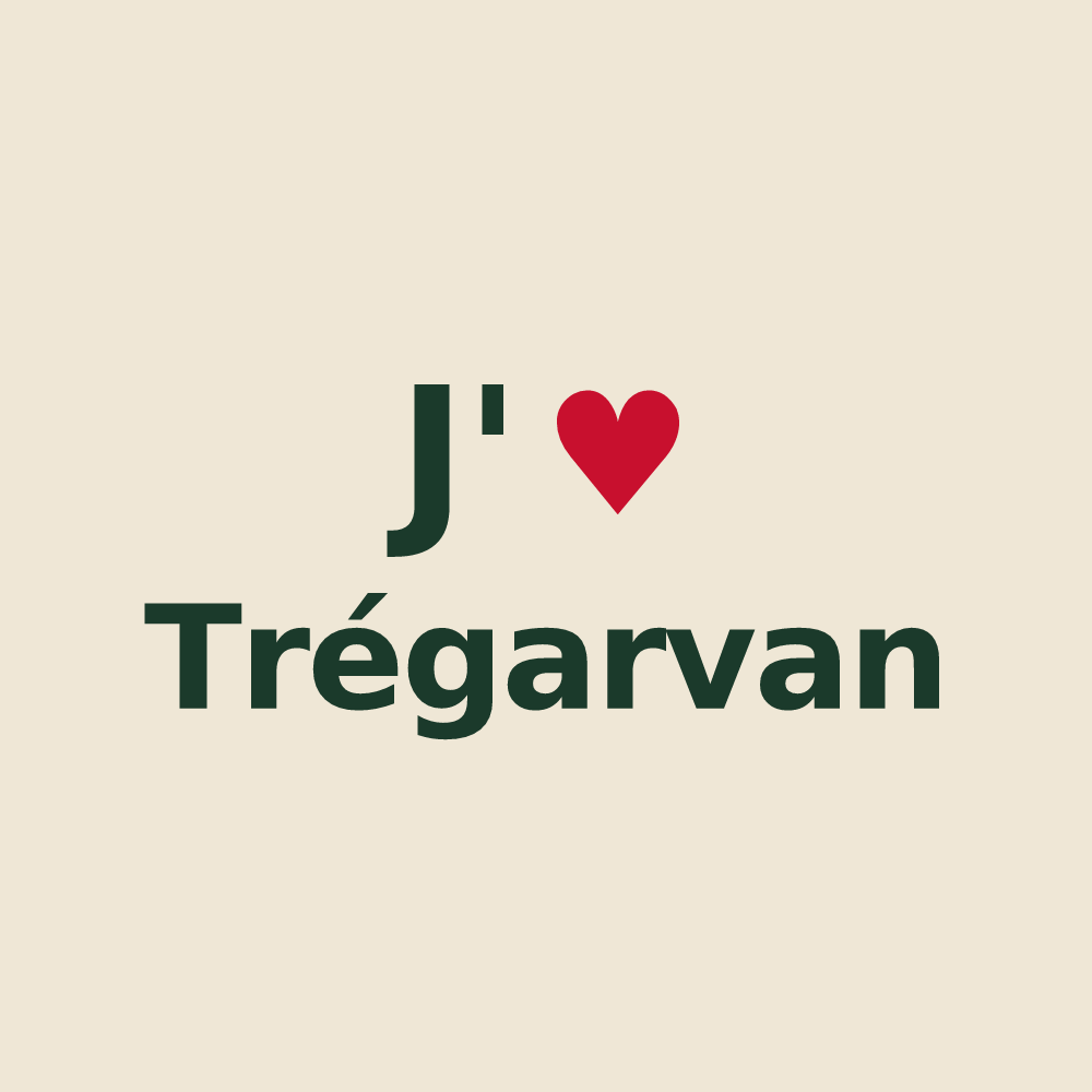Tote bag personnalisé Trégarvan — design J'aime Trégarvan