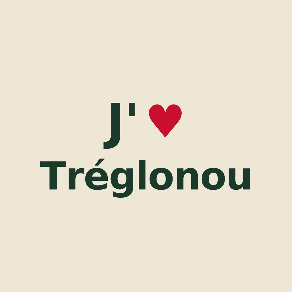 Tote bag personnalisé Tréglonou — design J'aime Tréglonou