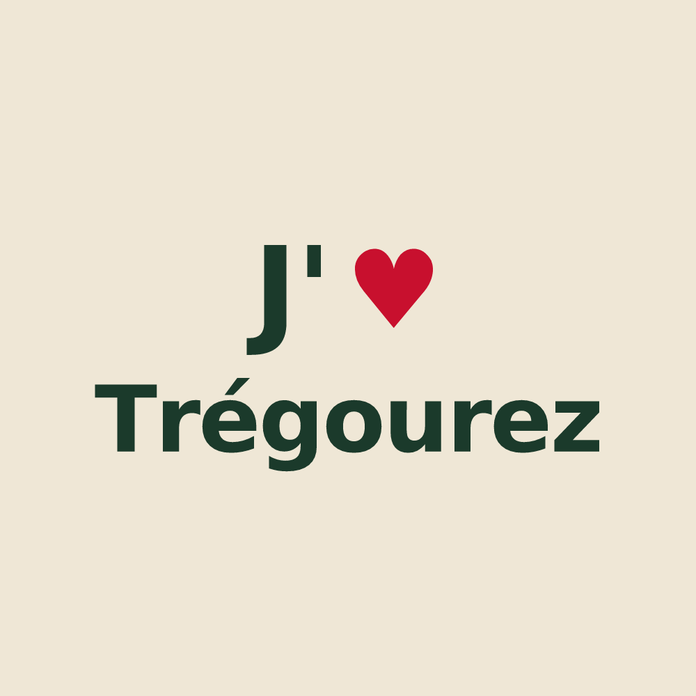 Tote bag personnalisé Trégourez — design J'aime Trégourez