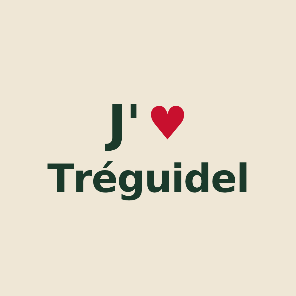 Tote bag personnalisé Tréguidel — design J'aime Tréguidel