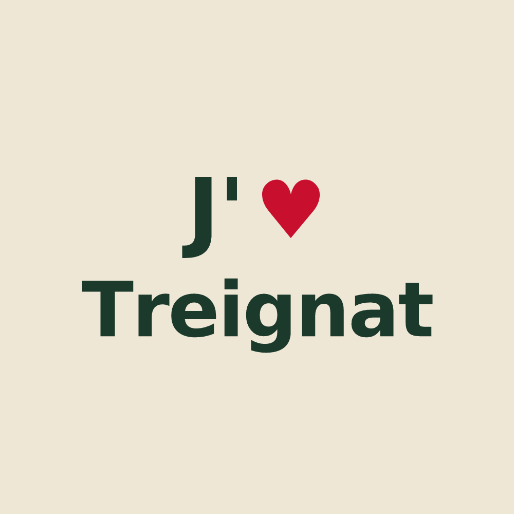 Tote bag personnalisé Treignat — design J'aime Treignat