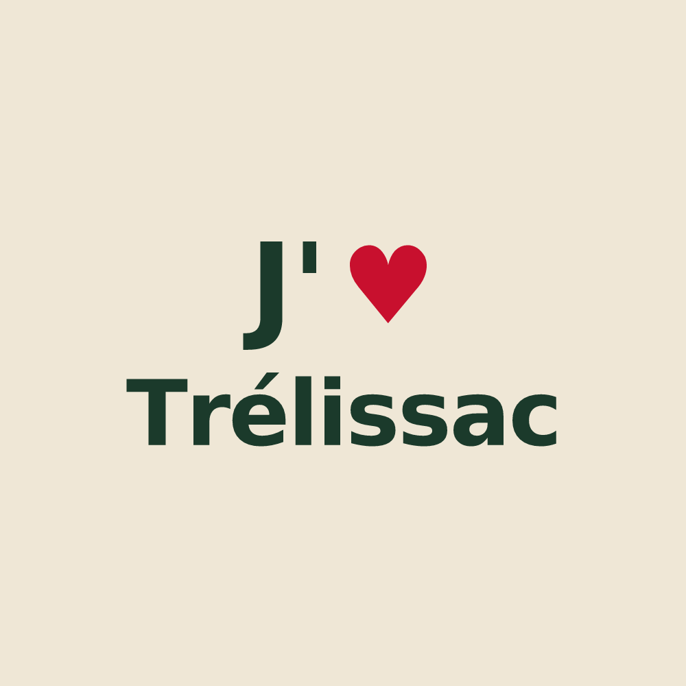 Tote bag personnalisé Trélissac — design « J'aime Trélissac » imprimé sur le tote bag