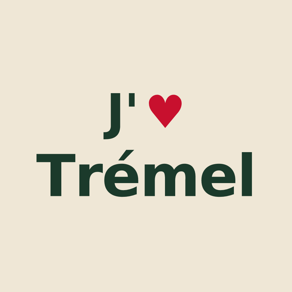Tote bag personnalisé Trémel — design « J'aime Trémel » imprimé sur le tote bag